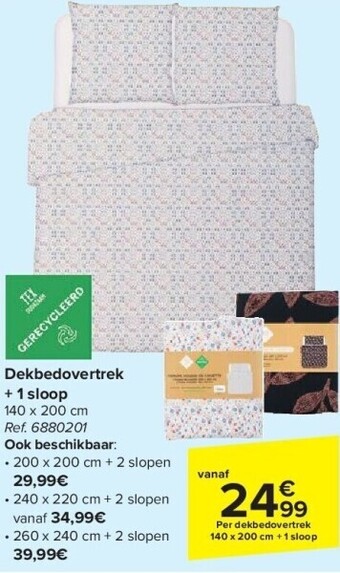 Carrefour Dekbedovertrek + 1 sloop aanbieding