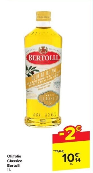 Carrefour Olijfolie classico bertolli 1 l aanbieding