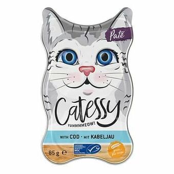 Zooplus 36x85g Patéschaaltjes met Kabeljauw Catessy Kattenvoer aanbieding