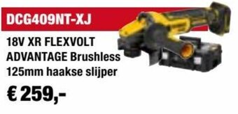 DeWALT DCG409NT-XJ 18V XR FLEXVOLT ADVANTAGE Brushless 125mm haakse slijper aanbieding