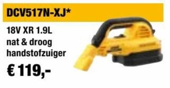 DCV517N-XJ 18V XR 1.9L nat & droog handstofzuiger