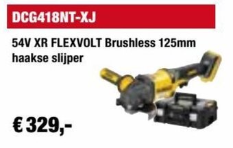 DeWALT DCG418NT-XJ 54V XR FLEXVOLT Brushless 125mm haakse slijper aanbieding