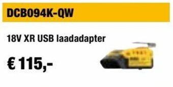 DCB094K-QW 18V XR USB laadadapter