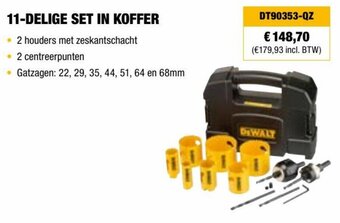 DeWALT 11-DELIGE SET IN KOFFER DT90353-QZ aanbieding