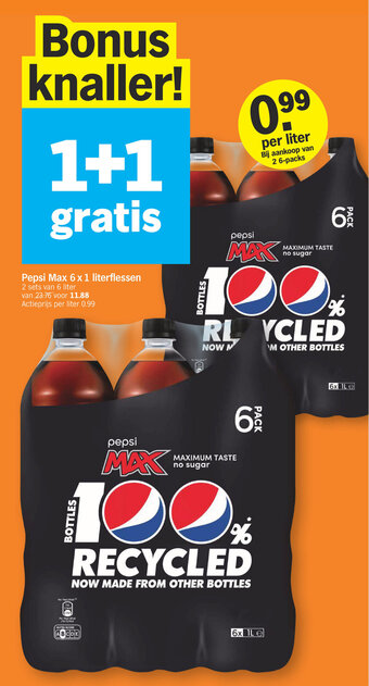 Albert Heijn Pepsi Max 6 x 1 literflessen aanbieding