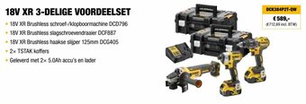DeWALT DCK384P2T-QW 18V XR 3-DELIGE VOORDEELSET aanbieding