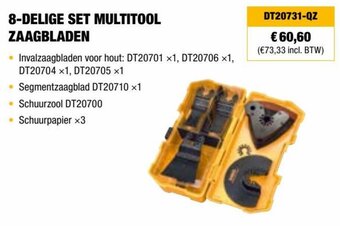 DeWALT 8-DELIGE SET MULTITOOL ZAAGBLADEN aanbieding