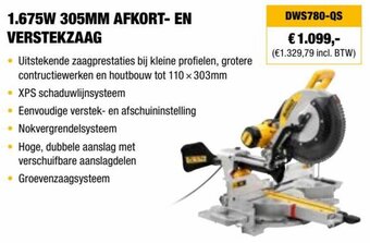1.675W 305MM AFKORT- EN VERSTEKZAAG