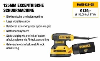 DeWALT 125MM EXCENTRISCHE SCHUURMACHINE aanbieding