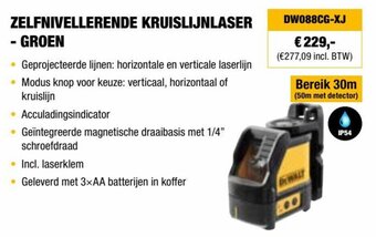 ZELFNIVELLERENDE KRUISLIJNLASER - GROEN