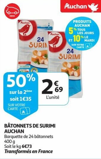 Auchan BÂTONNETS DE SURIMI aanbieding