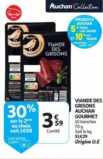 Auchan VIANDE DES GRISONS aanbieding