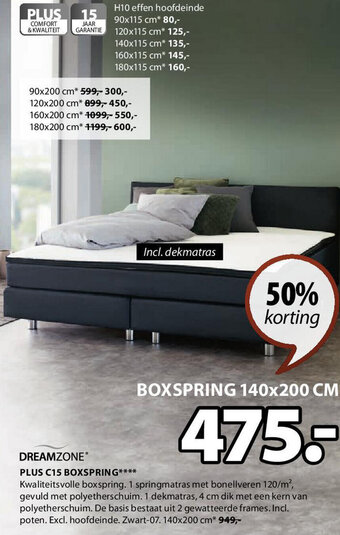 Jysk DREAMZONE PLUS C15 BOXSPRING aanbieding