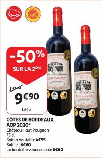 Auchan CÔTES DE BORDEAUX AOP 2020 aanbieding