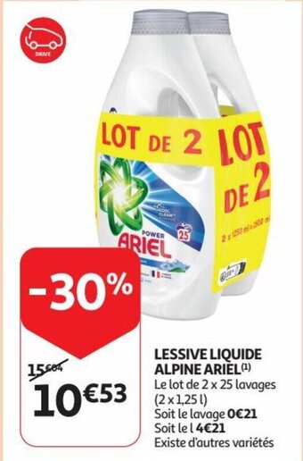 Auchan LESSIVE LIQUIDE ALPINE ARIEL aanbieding