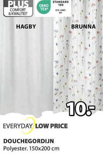 Jysk DOUCHEGORDIJN 150x200 cm aanbieding