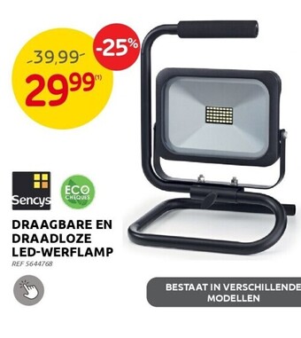 Brico Draagbare en draadloze led-werflamp aanbieding