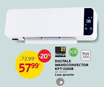 Brico Digitale wandconvector kpt-2000b aanbieding