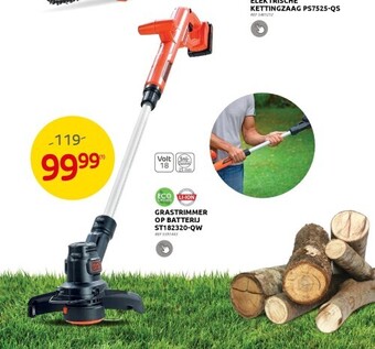 Brico Grastrimmer op batterij st182320-qw aanbieding