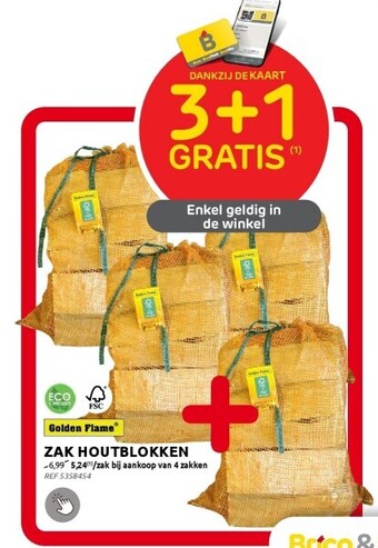 Brico Zak houtblokken aanbieding