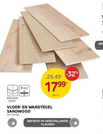 Brico Vloer- en wandtegel sandwood aanbieding