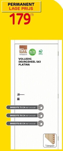 Brico Volledig deurgeheel s63 platina aanbieding