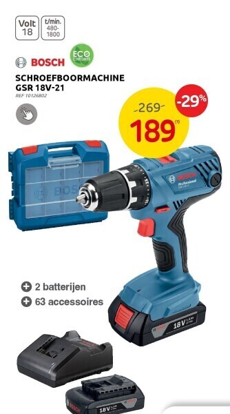 Brico Schroefboormachine gsr 18v-21 aanbieding