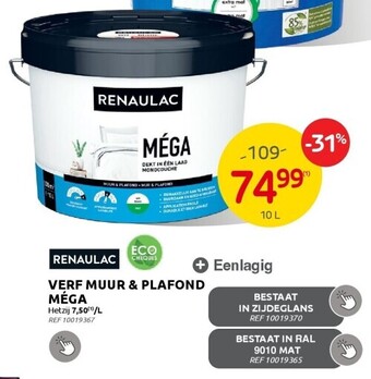 Brico Verf muur & plafond méga aanbieding