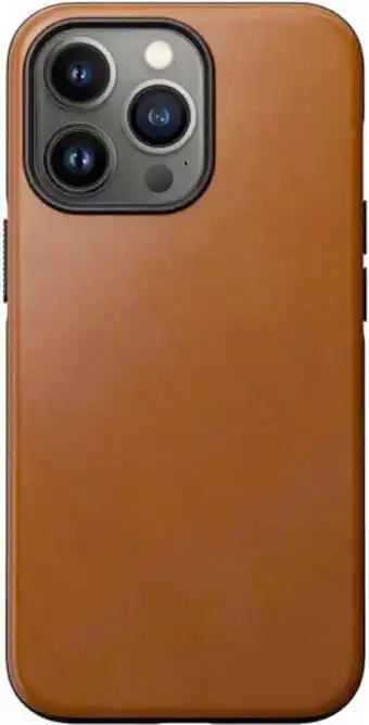 Bol.com Nomad modern leather case - geschikt voor iphone 14 pro - gemaakt van echt leder - geschikt voor magsafe & draadloos laden - aanbieding