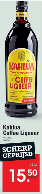 Sligro Kahlua Coffee Liqueur aanbieding