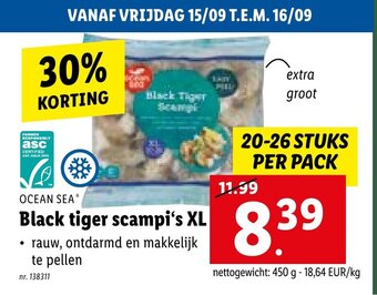 Lidl Black tiger scampi's XL aanbieding