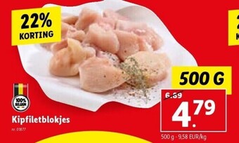 Lidl Kipfiletblokjes 500 g aanbieding