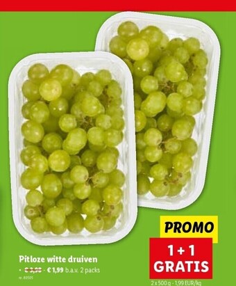 Lidl Pitloze witte druiven aanbieding