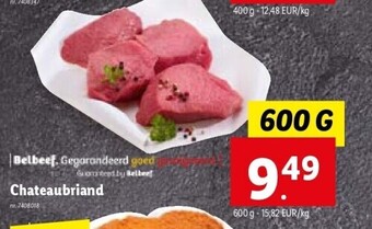 Lidl Chateaubriand 600 g aanbieding
