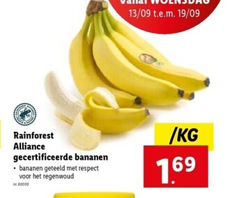 Lidl Rainforest Alliance gecertificeerde bananen aanbieding