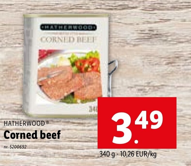 Corned beef promotie bij Lidl