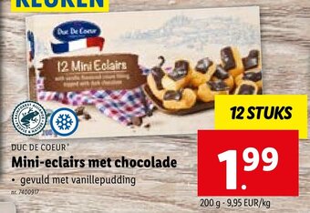 Lidl Mini-eclairs met chocolade aanbieding