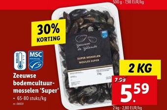 Lidl Zeeuwse bodemcultuurmosselen 'Super' aanbieding