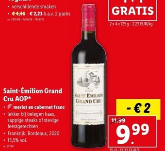 Lidl Saint-Émilion Grand Cru AOP aanbieding