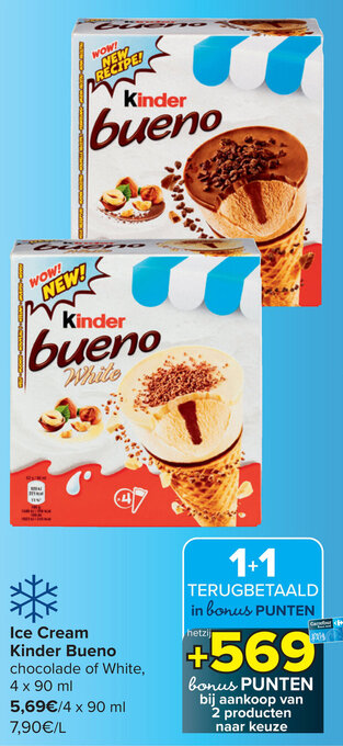 Carrefour Ice Cream Kinder Bueno aanbieding