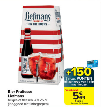Carrefour Bier Fruitesse Liefmans aanbieding