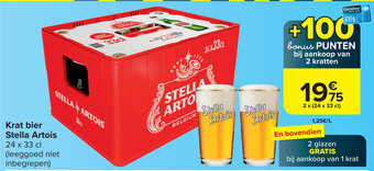 Carrefour Krat bier Stella Artois 24 x 33 cl aanbieding