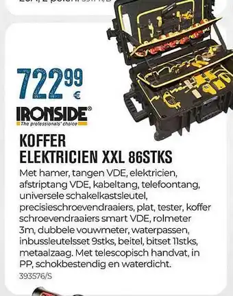 Meno Ironside Koffer Elektricien Xxl 86stks aanbieding