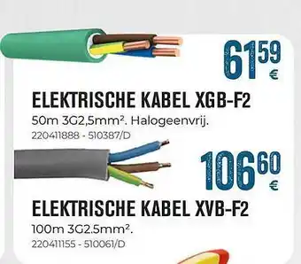 Meno Elektrische Kabel Xgb-f2, Elektrische Kabel Xvb-f2 aanbieding