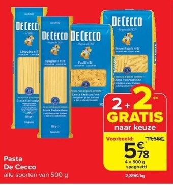 Carrefour Pasta de cecco aanbieding