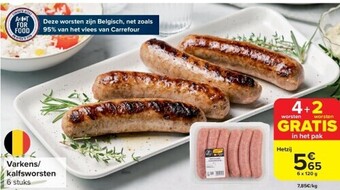 Carrefour Varkens/ kalfsworsten aanbieding
