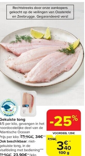 Carrefour Gekuiste tong aanbieding