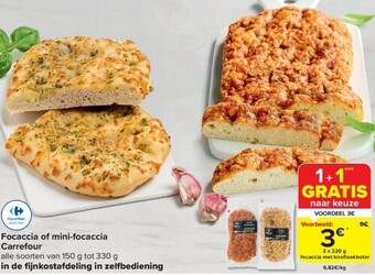 Carrefour Focaccia of mini-focaccia carrefour aanbieding
