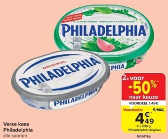 Carrefour Verse kaas philadelphia aanbieding