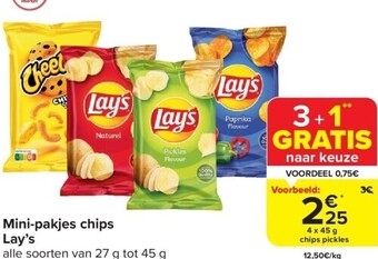 Carrefour Mini-pakjes chips lay’s aanbieding
